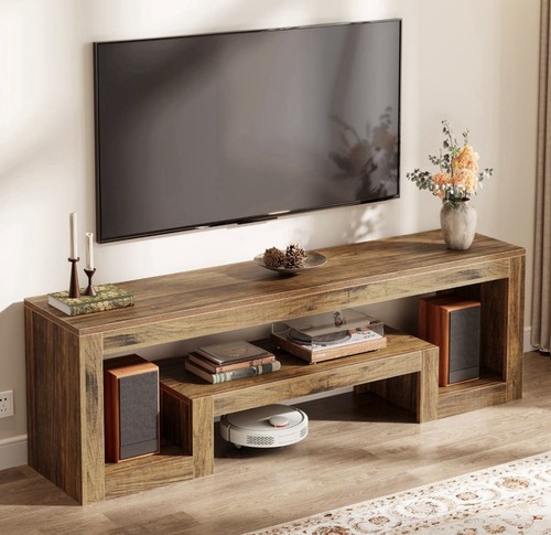 Rustic wood stand media - wood, tv