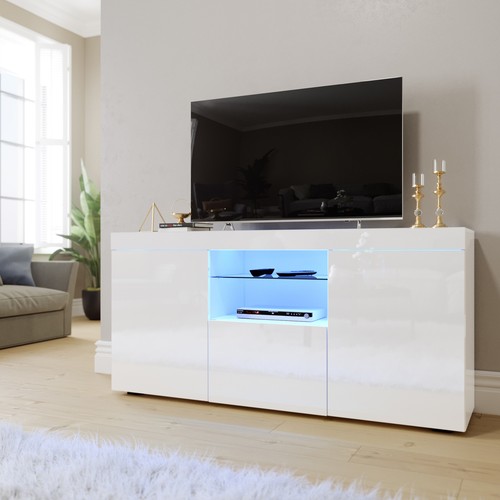 White modern stand unit - white,