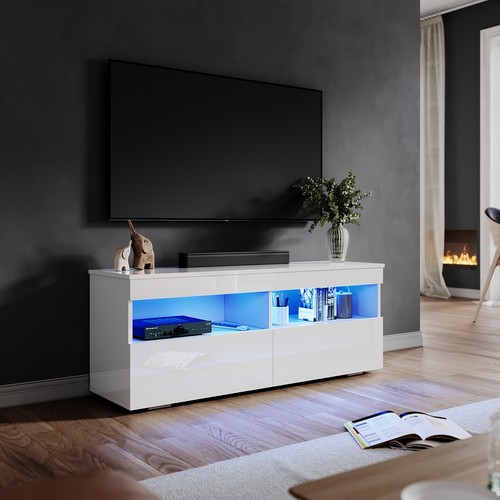 White high gloss stand - white, tv