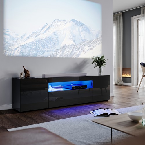 Black 180cm high gloss - black,